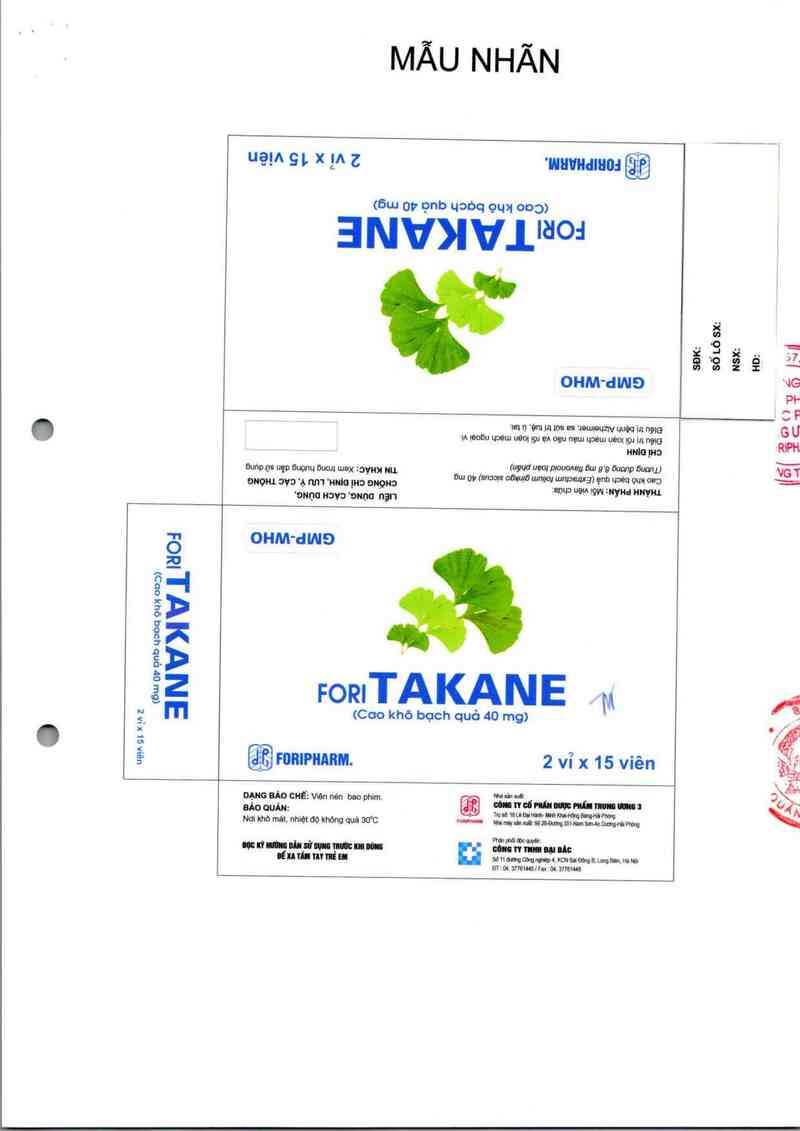 thông tin, cách dùng, giá thuốc Foritakane - ảnh 1