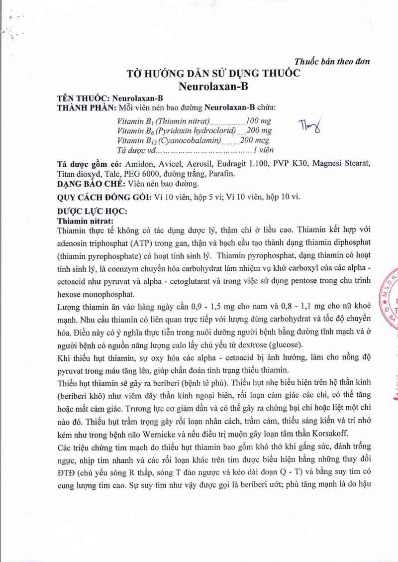 thông tin, cách dùng, giá thuốc Neurolaxan - B - ảnh 2