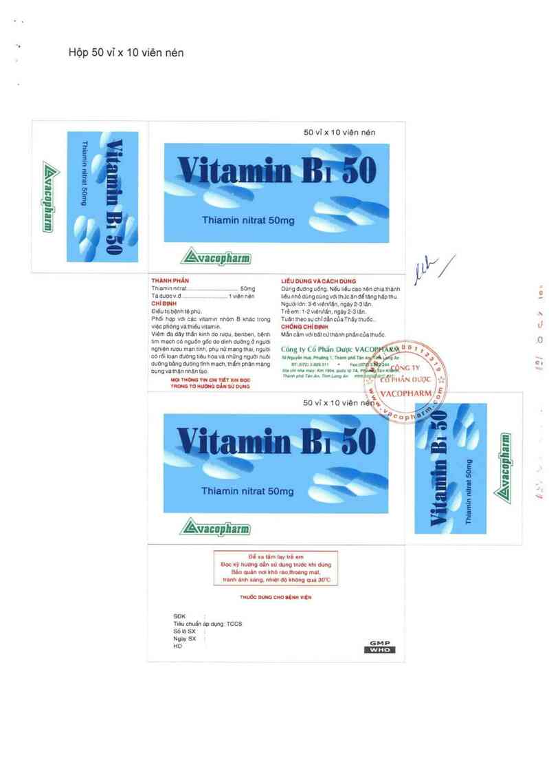 thông tin, cách dùng, giá thuốc Vitamin B1 50 - ảnh 2