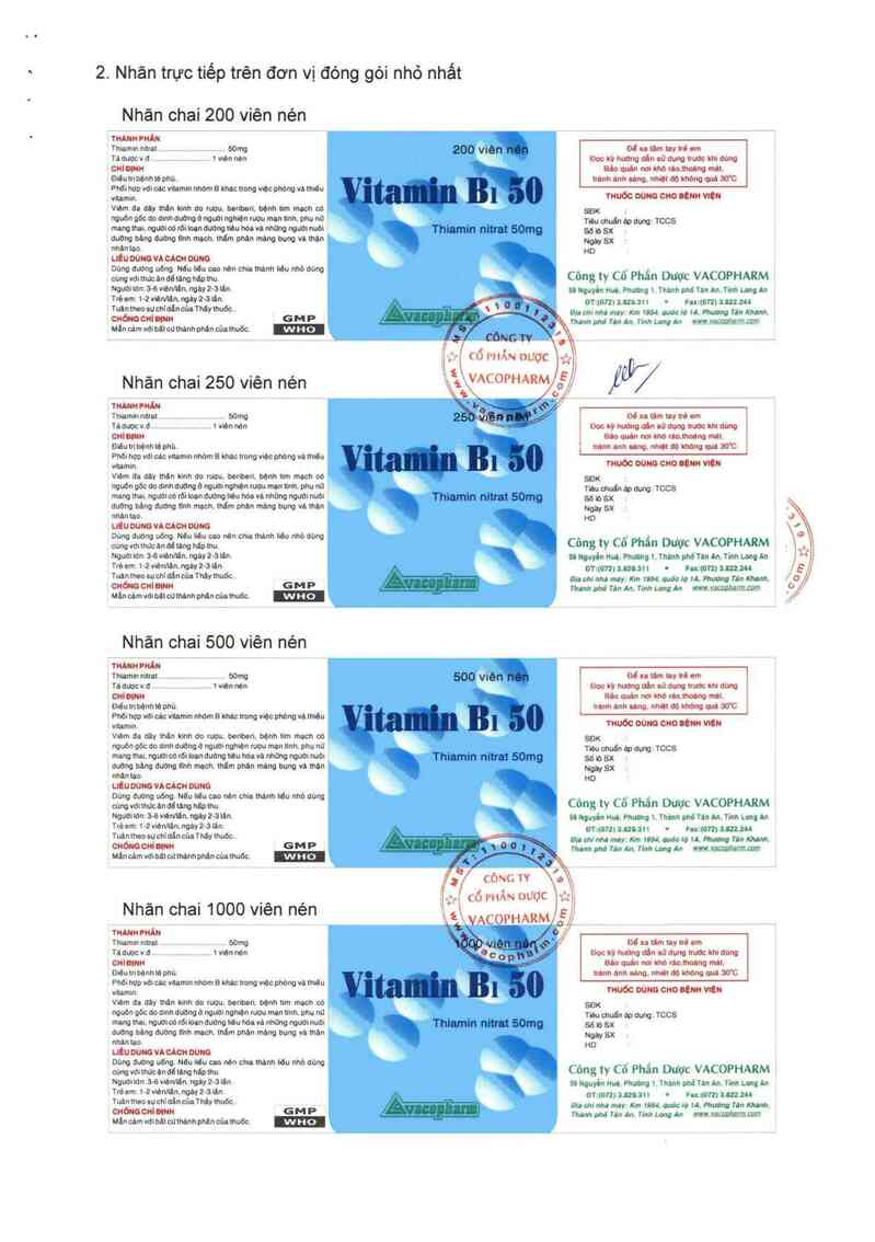 thông tin, cách dùng, giá thuốc Vitamin B1 50 - ảnh 9