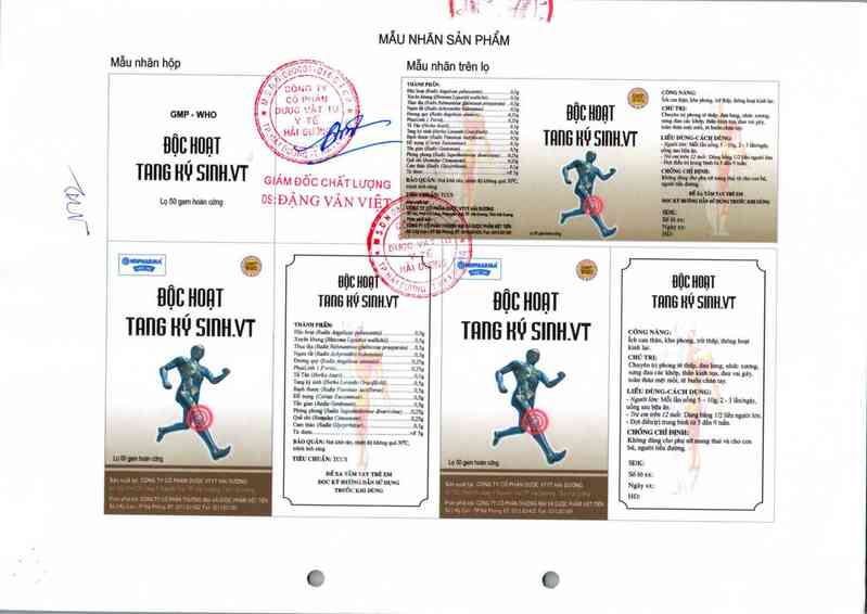 thông tin, cách dùng, giá thuốc Độc hoạt tang ký sinh. VT - ảnh 1