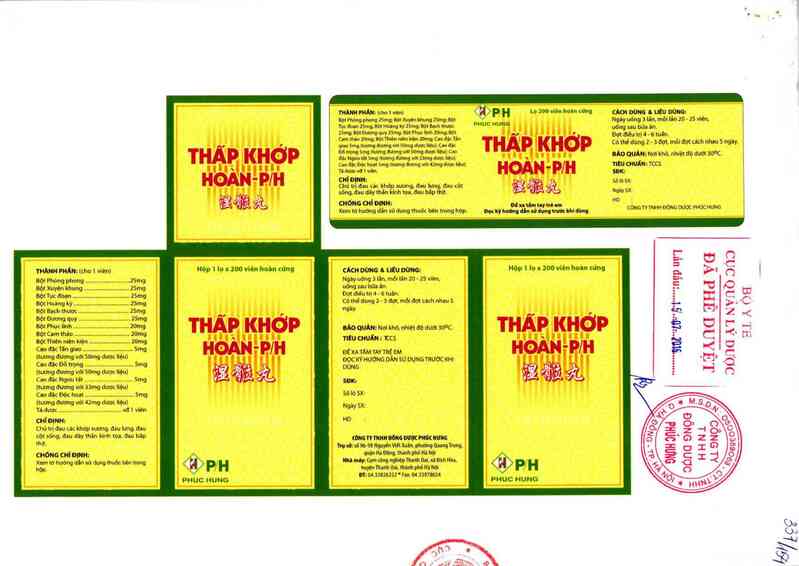 thông tin, cách dùng, giá thuốc Thấp khớp hoàn P/H - ảnh 0