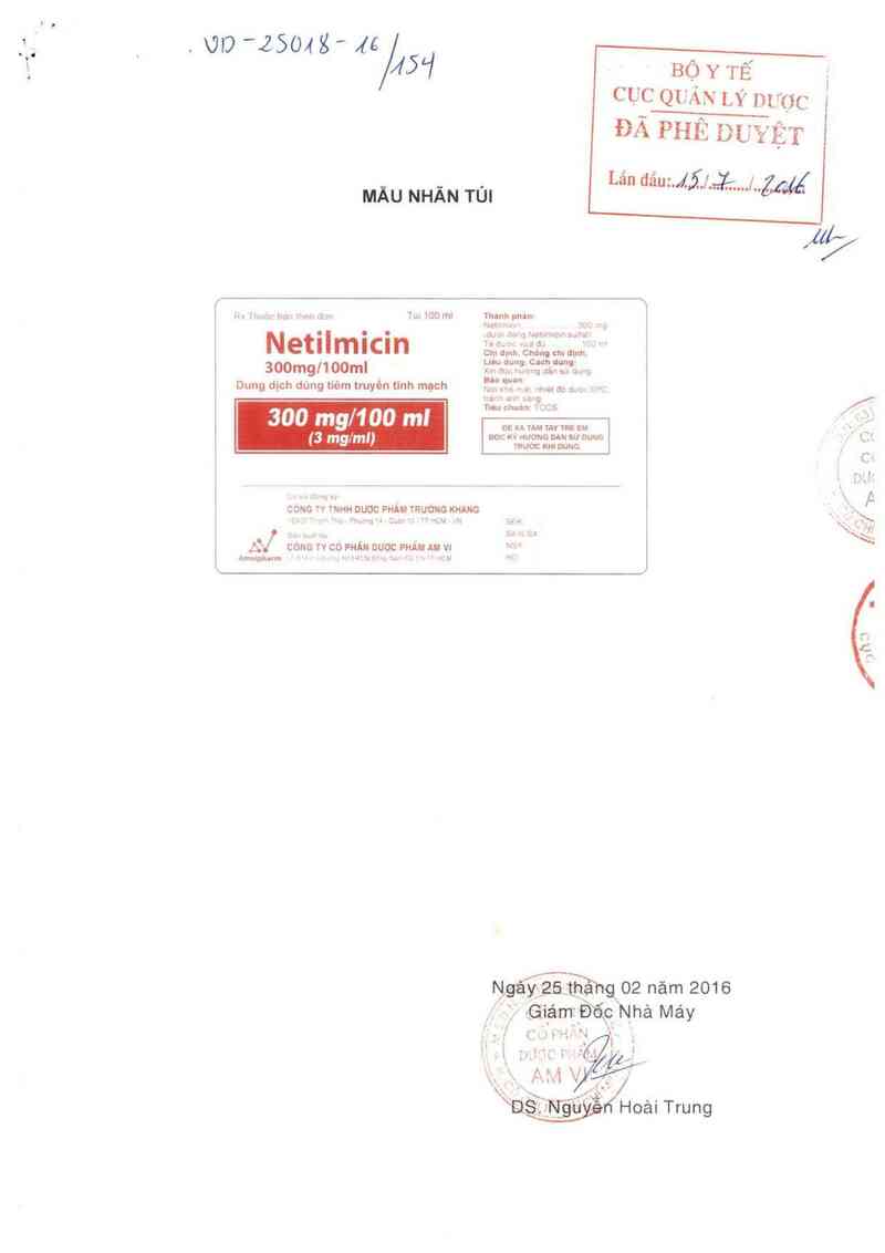 thông tin, cách dùng, giá thuốc Netilmicin 300 mg/100 ml - ảnh 0