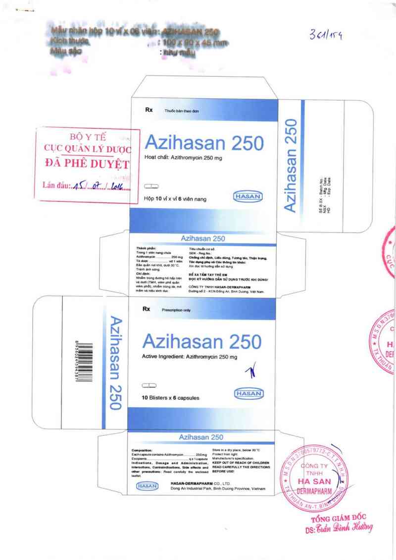 thông tin, cách dùng, giá thuốc Azihasan 250 - ảnh 0