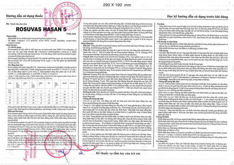 thông tin, cách dùng, giá thuốc Rosuvas Hasan 5 - ảnh 4