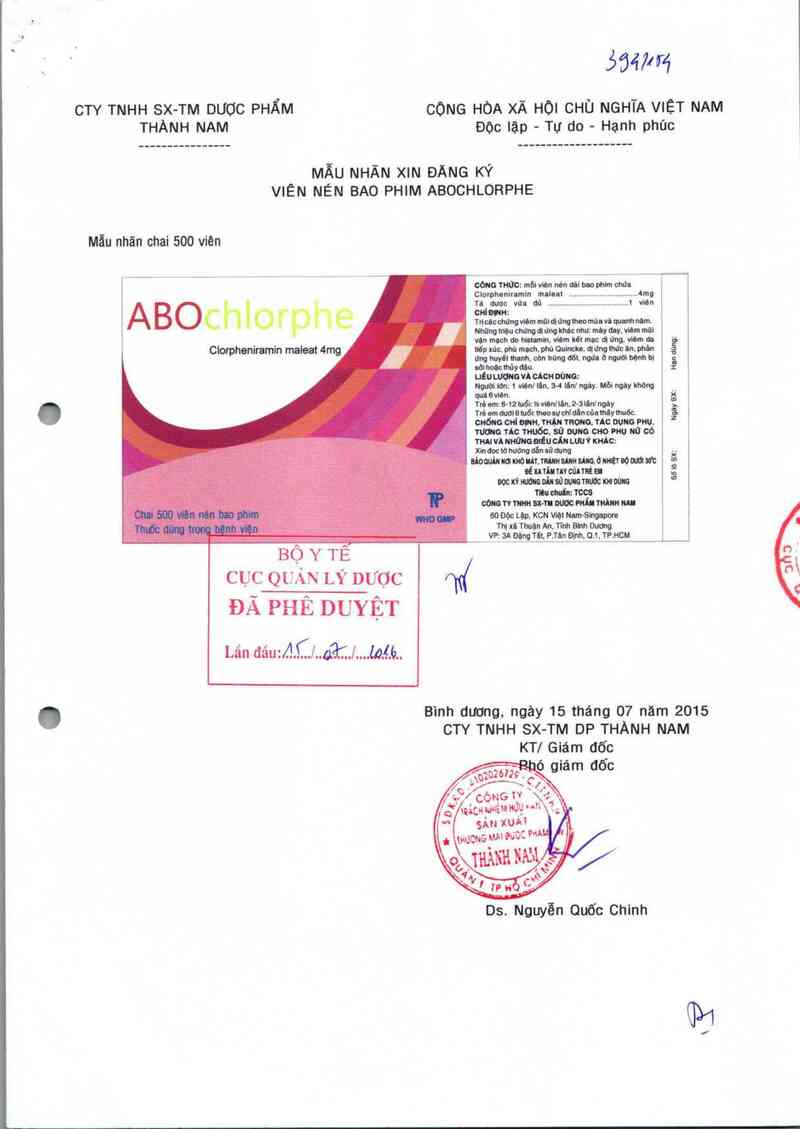 thông tin, cách dùng, giá thuốc Abochlorphe - ảnh 0