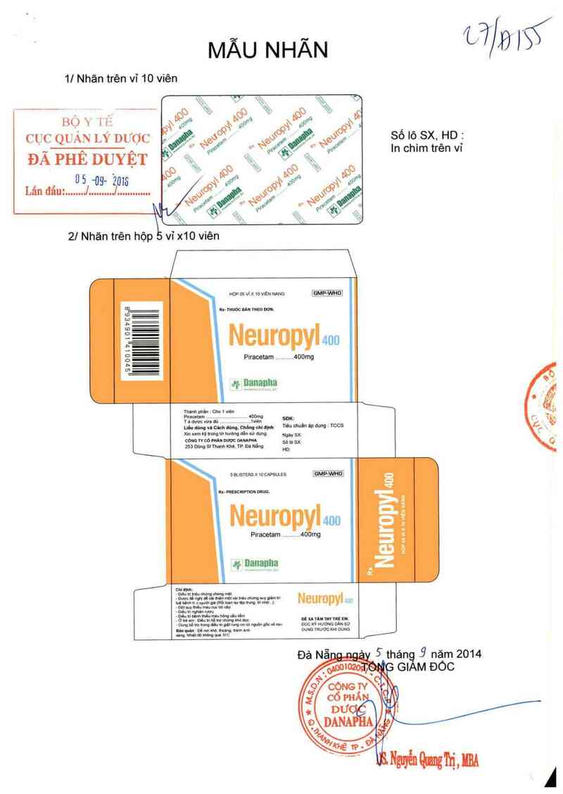 thông tin, cách dùng, giá thuốc Neuropyl 400 - ảnh 0