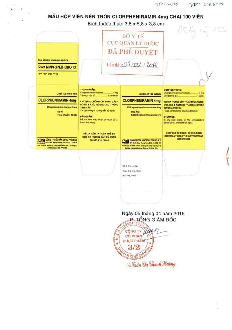 thông tin, cách dùng, giá thuốc Clorpheniramin 4 mg - ảnh 0