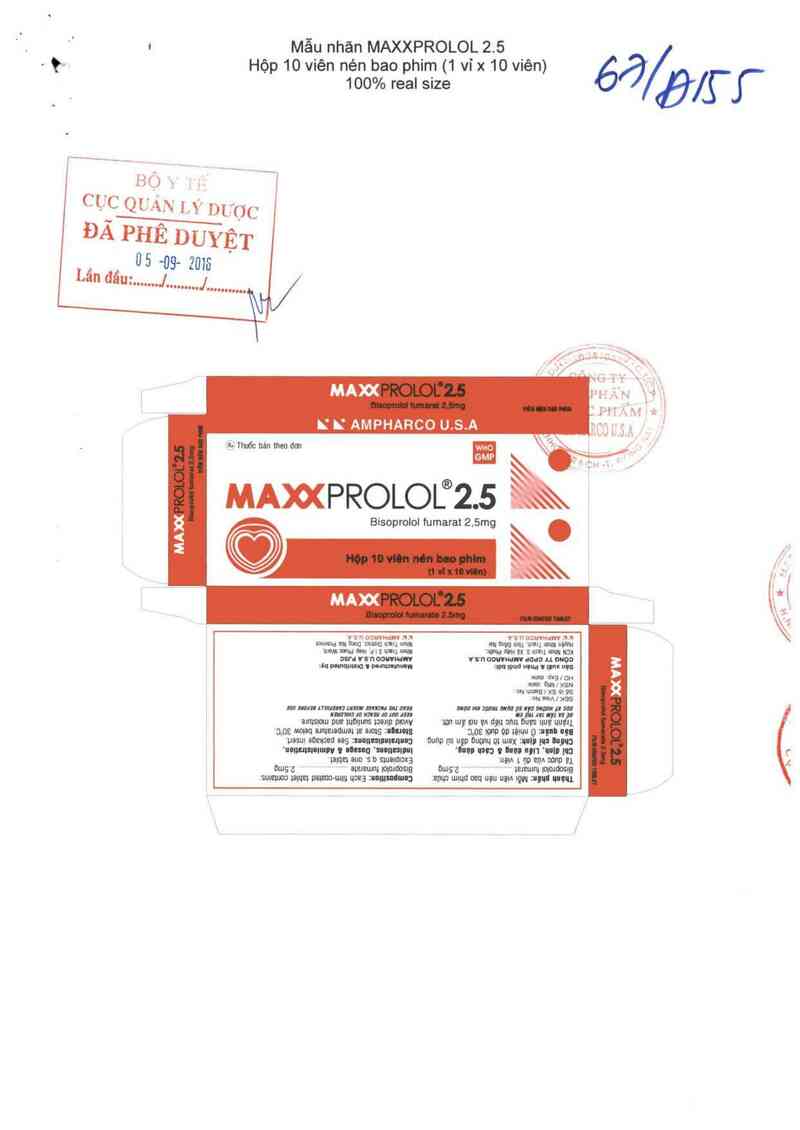 thông tin, cách dùng, giá thuốc Maxxprolol 2.5 - ảnh 0