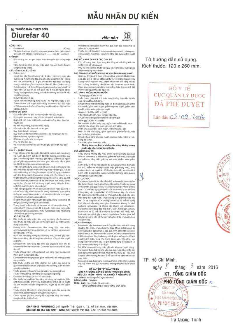 thông tin, cách dùng, giá thuốc Diurefar - ảnh 1