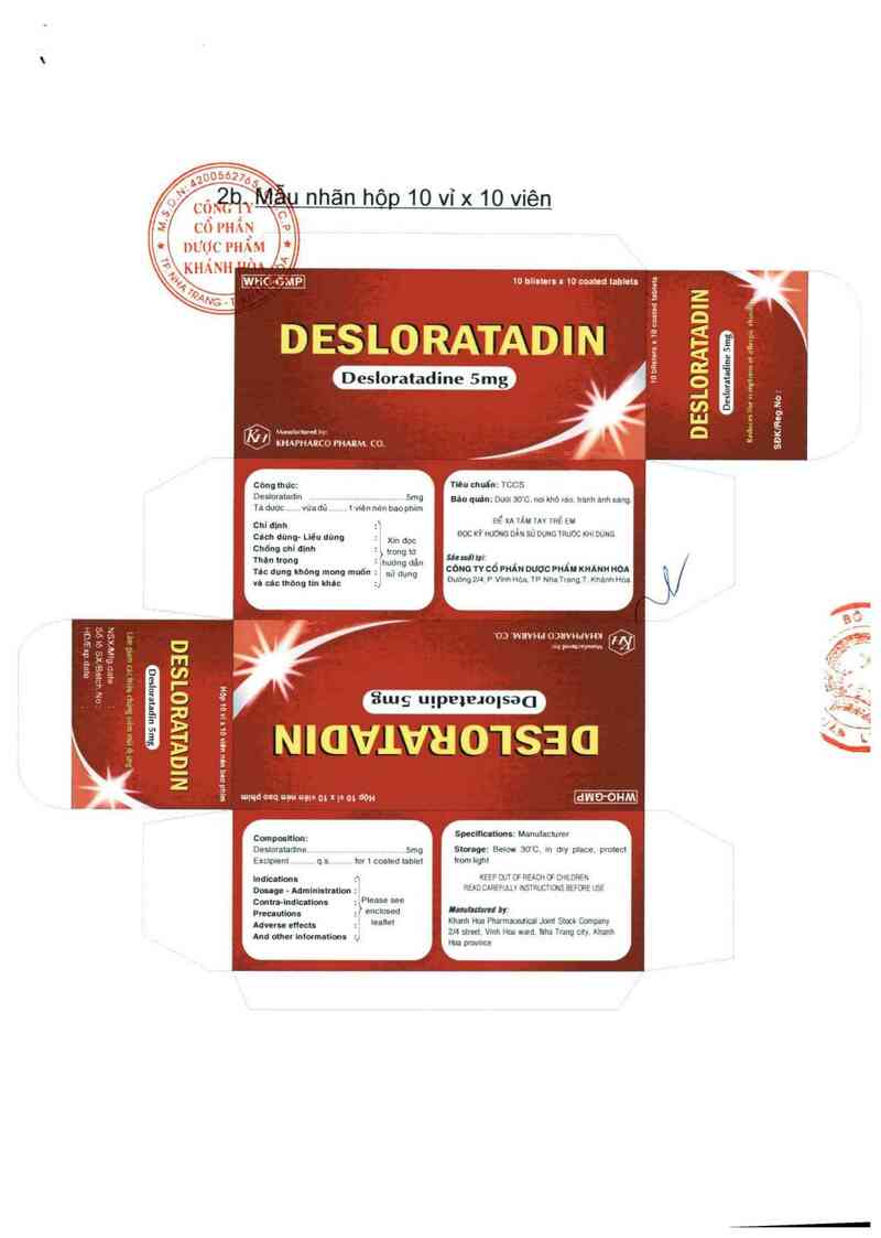 thông tin, cách dùng, giá thuốc Desloratadin - ảnh 1