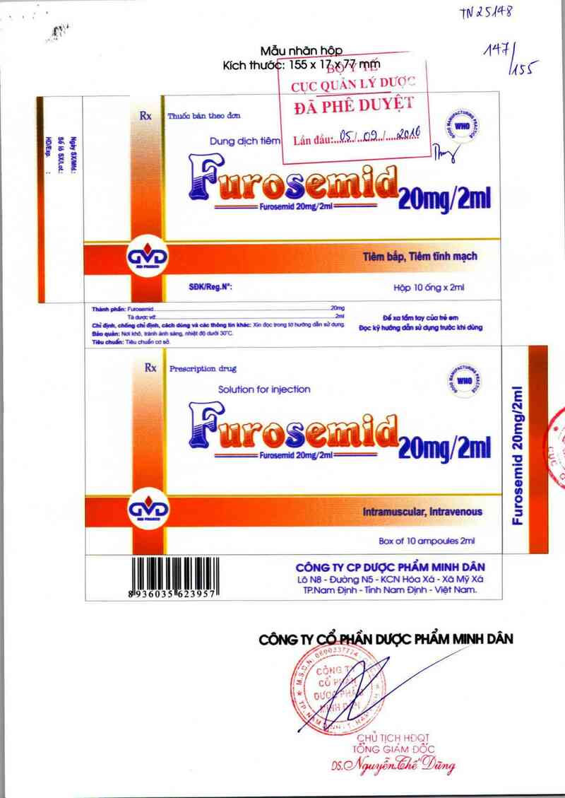 thông tin, cách dùng, giá thuốc Furosemid 20mg/2ml - ảnh 0