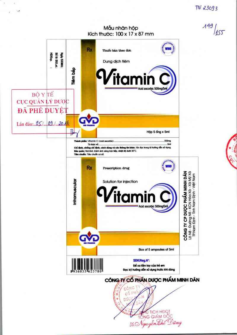 thông tin, cách dùng, giá thuốc Vitamin C 500mg/5ml - ảnh 0