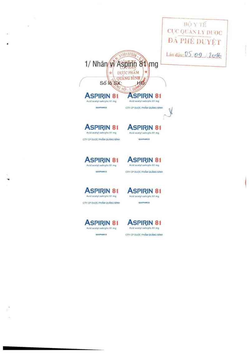 thông tin, cách dùng, giá thuốc Aspirin 81 - ảnh 1