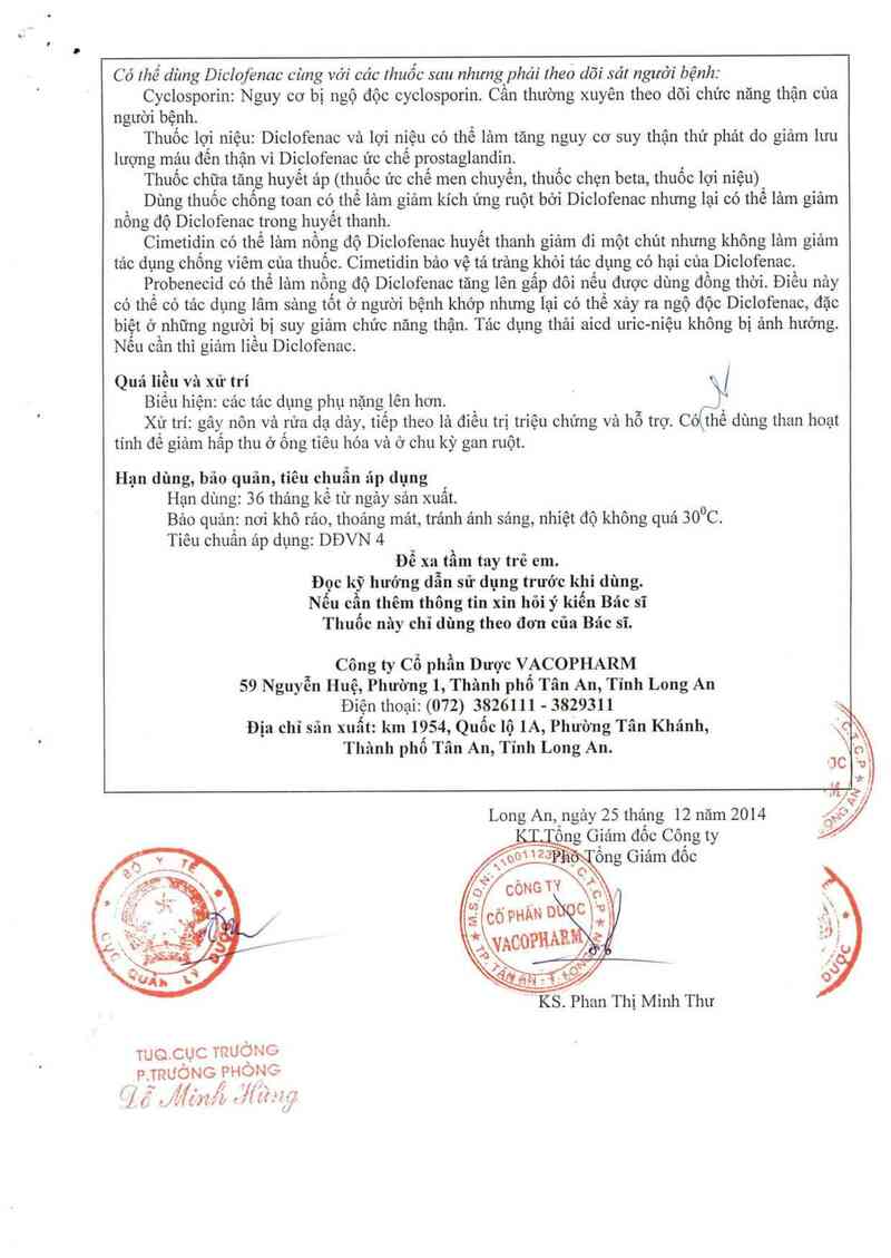 thông tin, cách dùng, giá thuốc Diclofenac 75 - ảnh 13