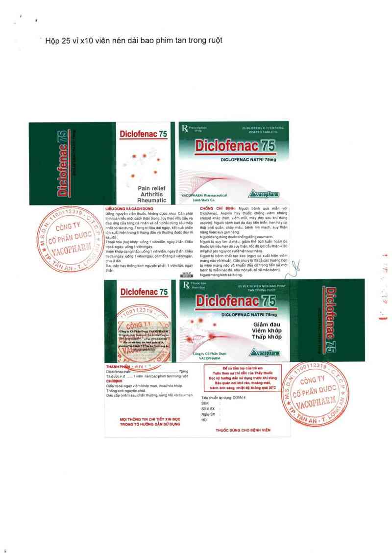 thông tin, cách dùng, giá thuốc Diclofenac 75 - ảnh 2