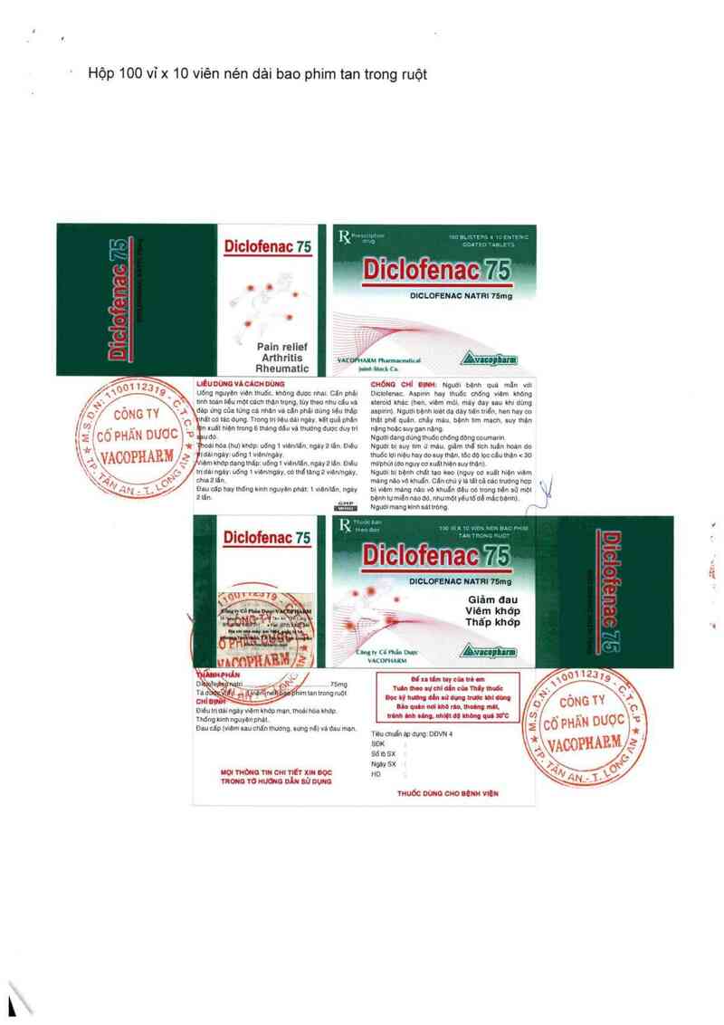 thông tin, cách dùng, giá thuốc Diclofenac 75 - ảnh 4