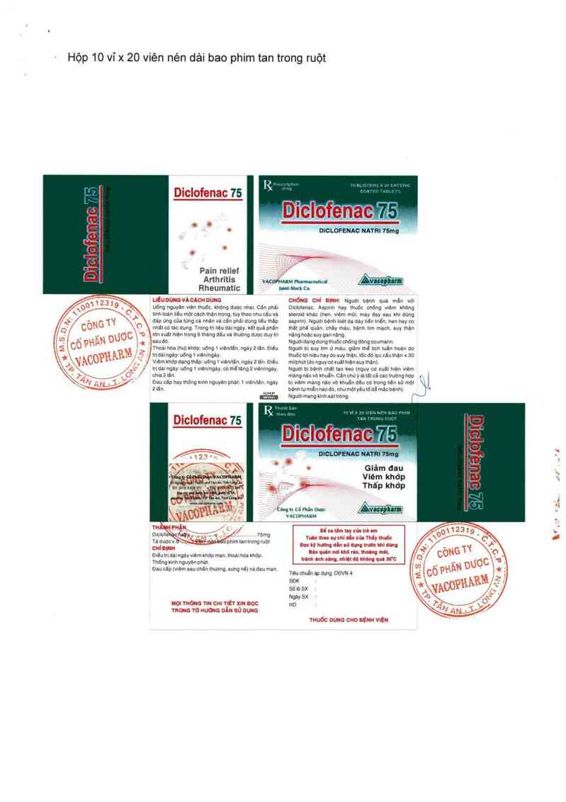 thông tin, cách dùng, giá thuốc Diclofenac 75 - ảnh 6