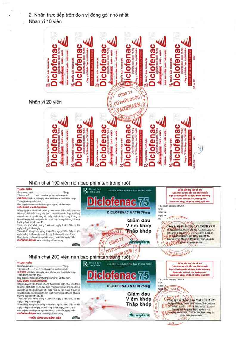 thông tin, cách dùng, giá thuốc Diclofenac 75 - ảnh 9