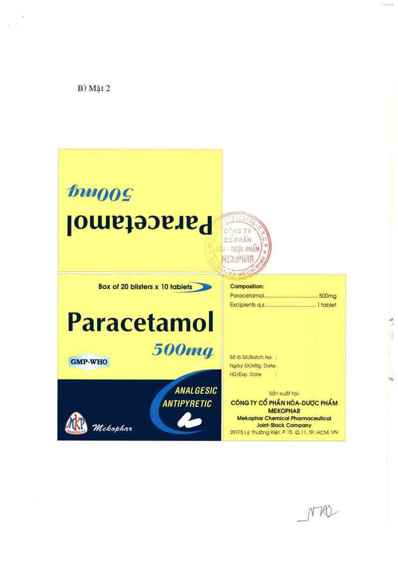 thông tin, cách dùng, giá thuốc Paracetamol 500mg - ảnh 1