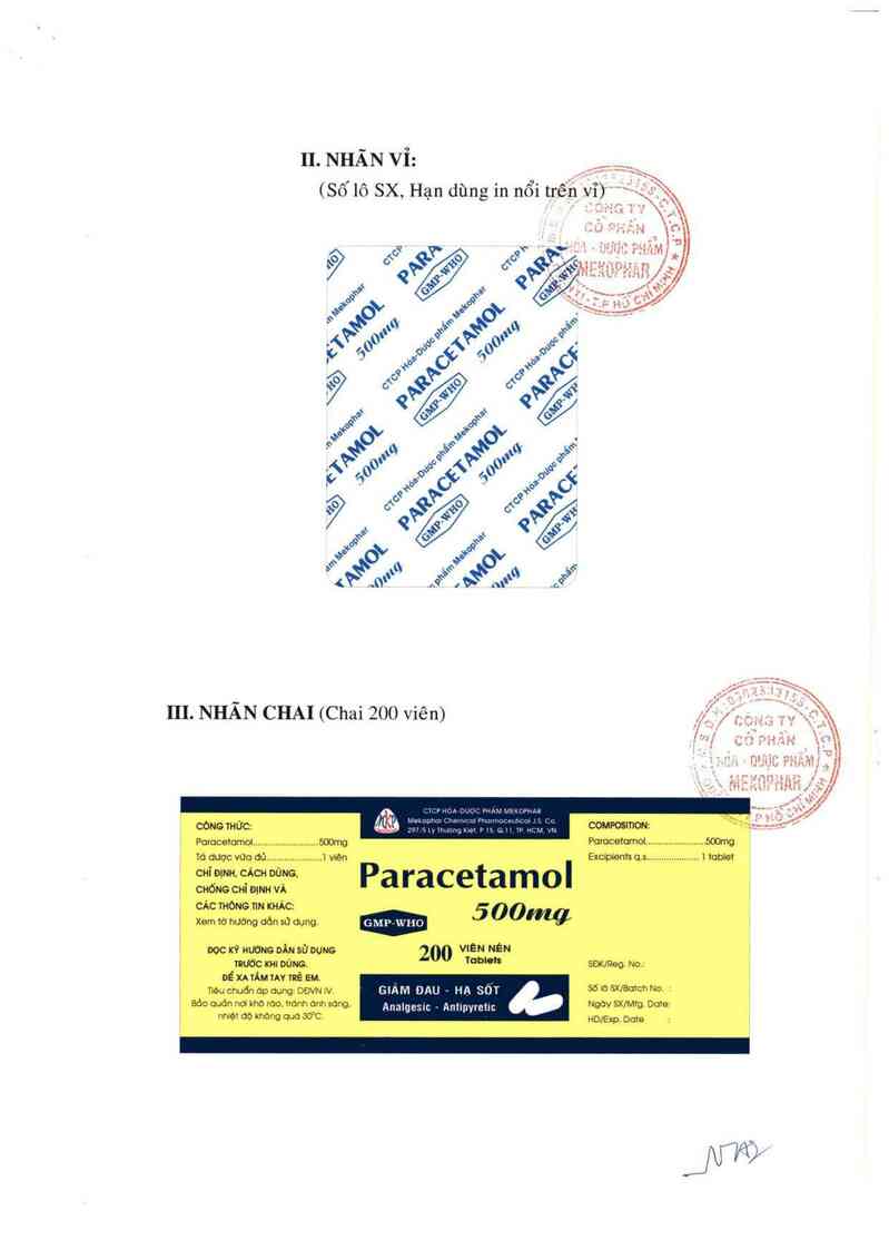 thông tin, cách dùng, giá thuốc Paracetamol 500mg - ảnh 2