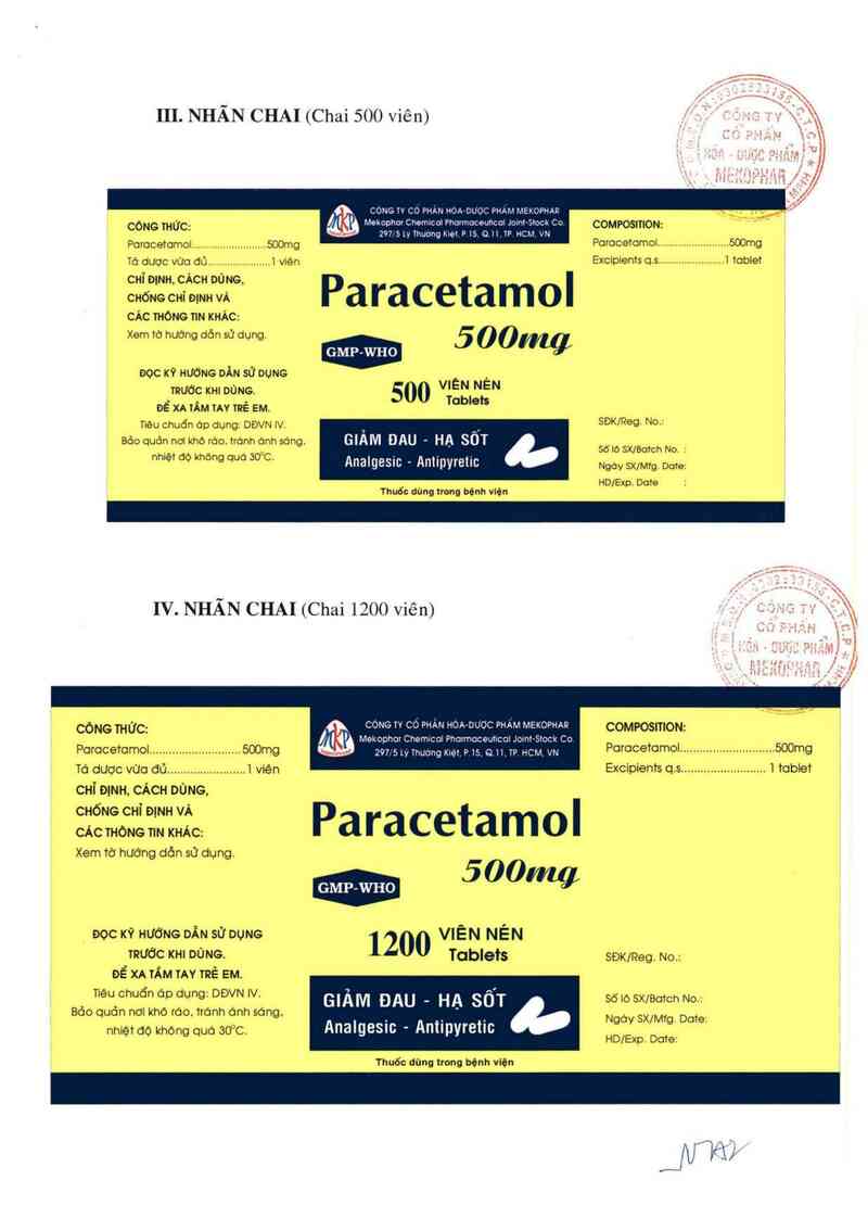 thông tin, cách dùng, giá thuốc Paracetamol 500mg - ảnh 3