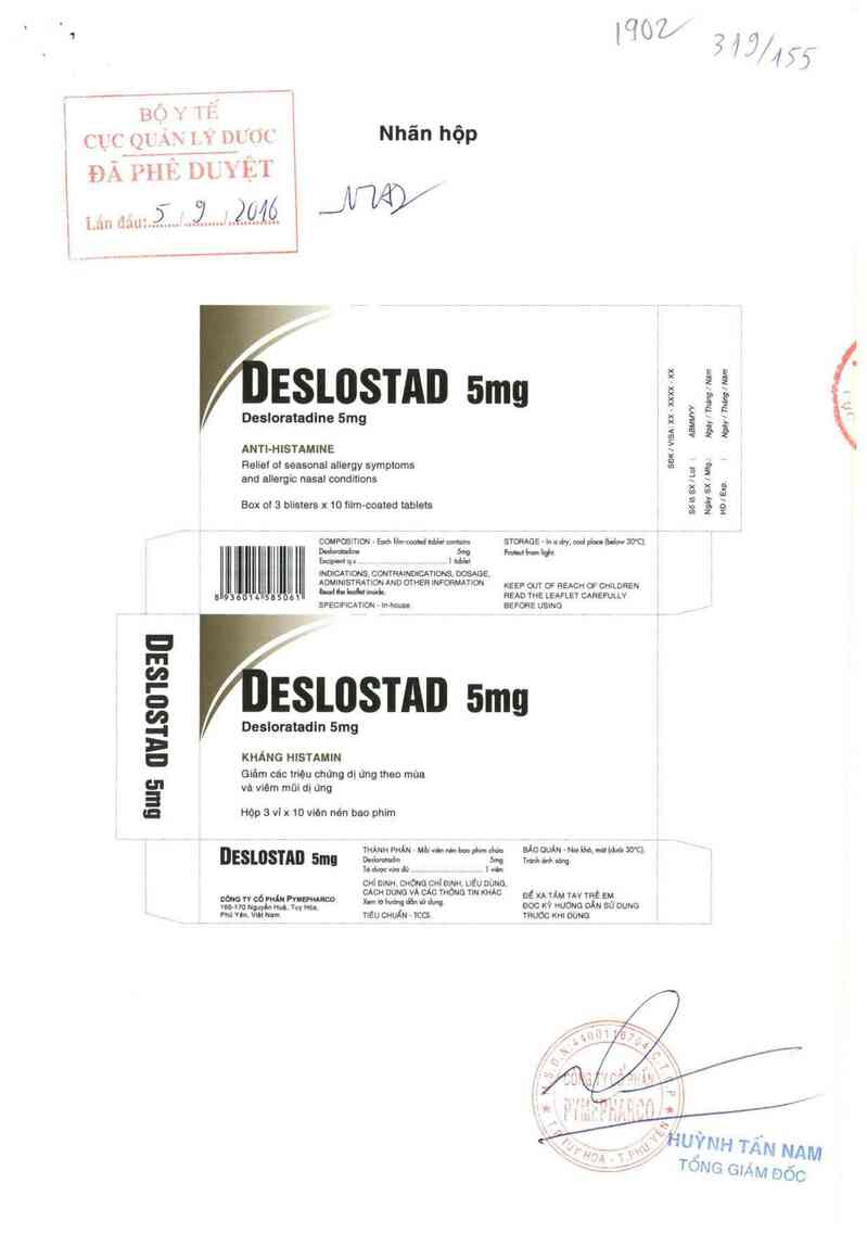 thông tin, cách dùng, giá thuốc Deslostad 5mg - ảnh 0