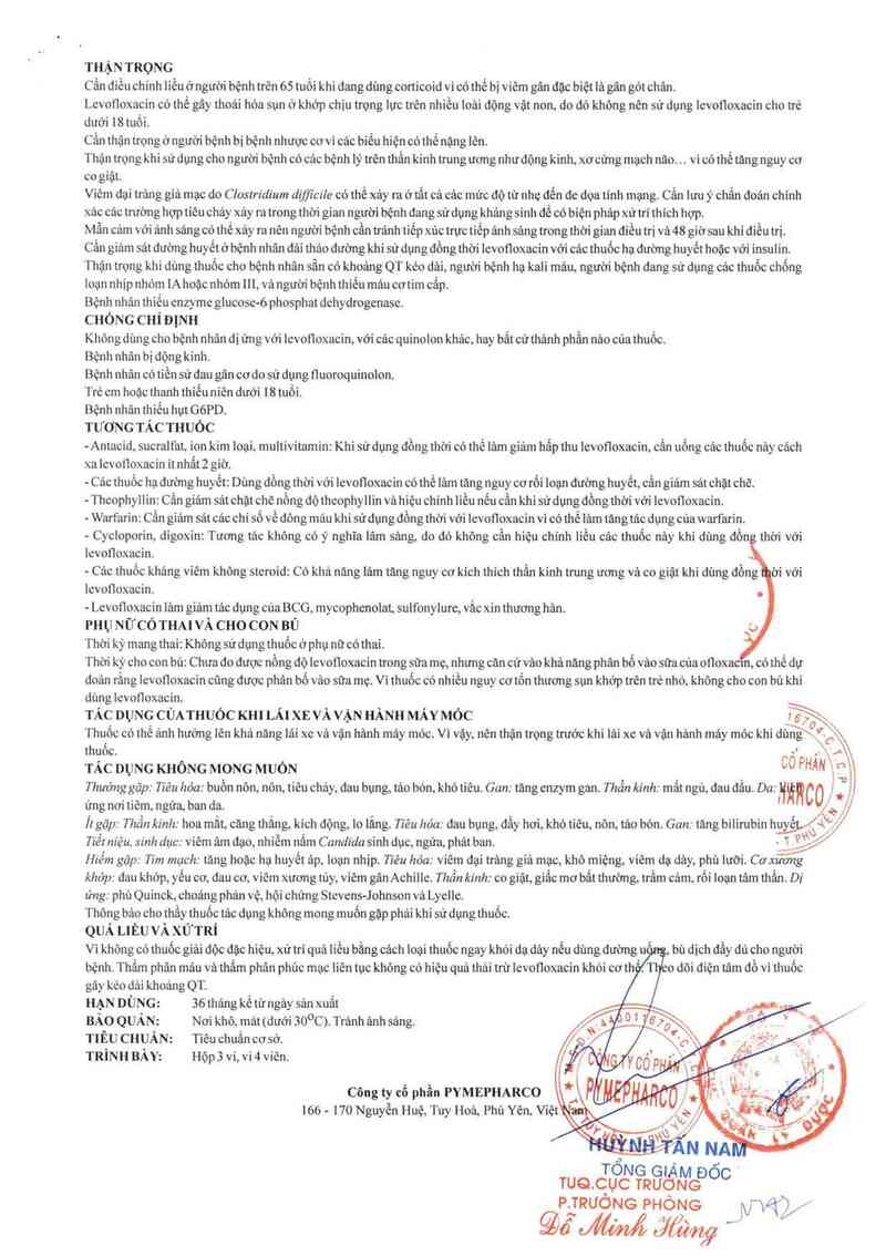thông tin, cách dùng, giá thuốc Levoquin 250 - ảnh 3