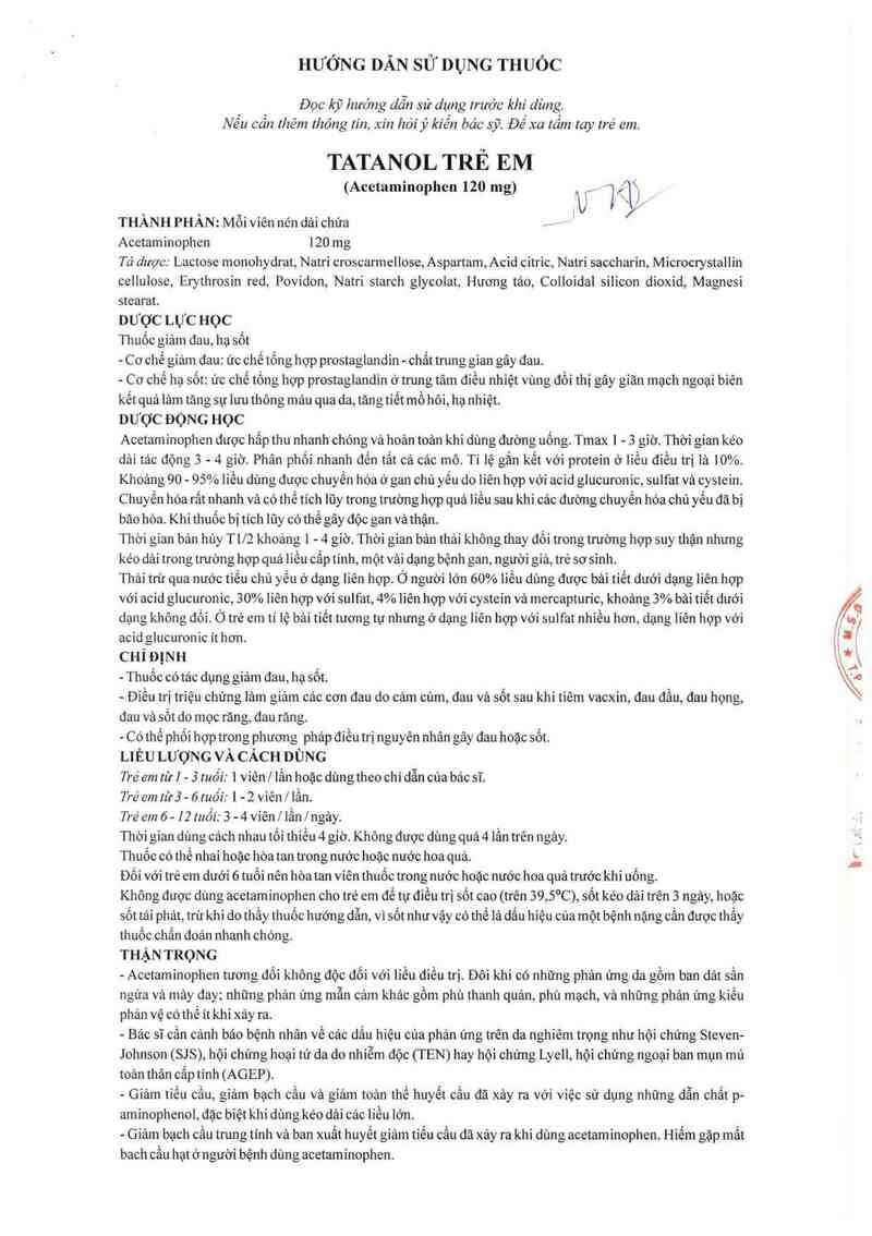 thông tin, cách dùng, giá thuốc Tatanol trẻ em - ảnh 2
