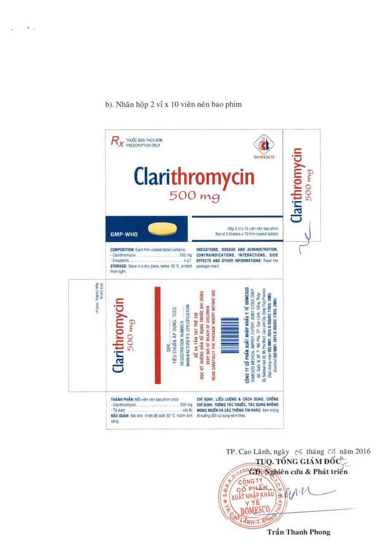 thông tin, cách dùng, giá thuốc Clarithromycin 500 mg - ảnh 2