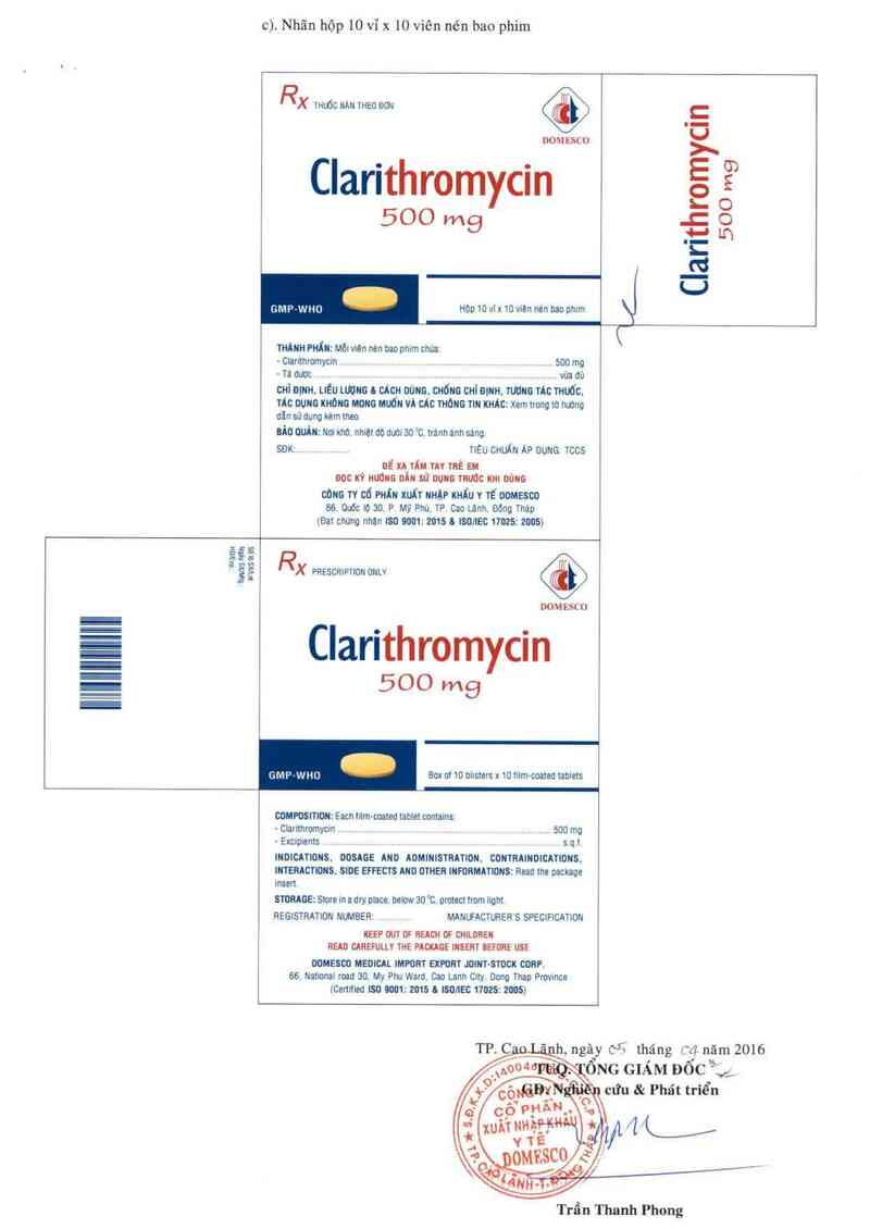 thông tin, cách dùng, giá thuốc Clarithromycin 500 mg - ảnh 3
