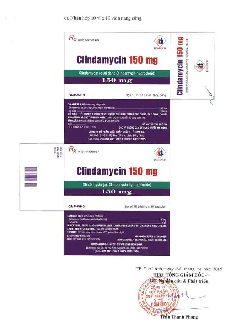 thông tin, cách dùng, giá thuốc Clindamycin 150 mg - ảnh 3