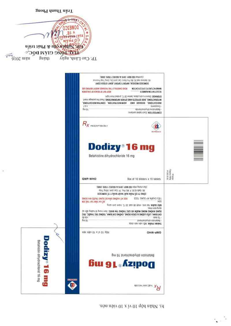 thông tin, cách dùng, giá thuốc Dodizy 16 mg - ảnh 2