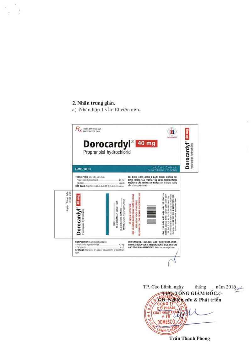 thông tin, cách dùng, giá thuốc Dorocardyl 40 mg - ảnh 1