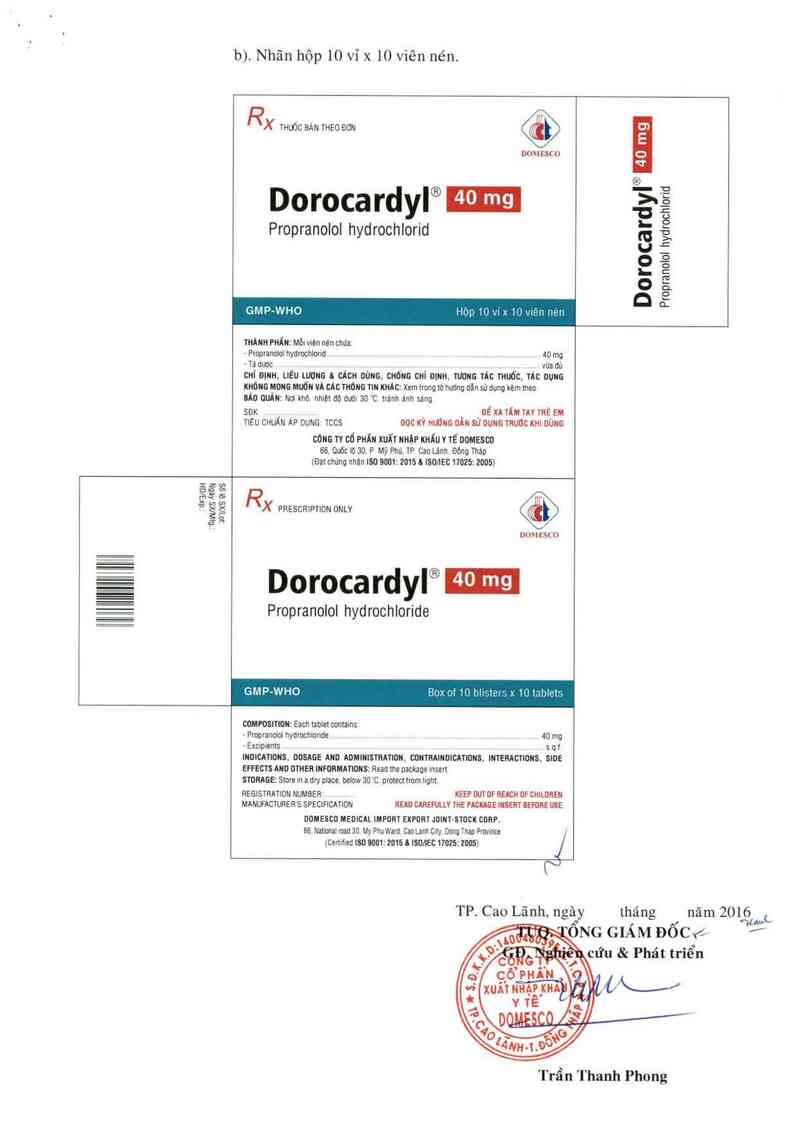 thông tin, cách dùng, giá thuốc Dorocardyl 40 mg - ảnh 2