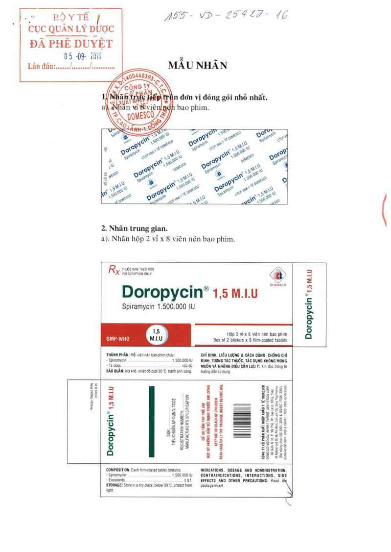 thông tin, cách dùng, giá thuốc Doropycin 1,5 M.I.U - ảnh 0