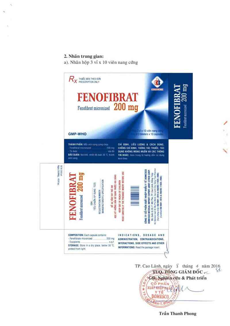 thông tin, cách dùng, giá thuốc Fenofibrat 200 mg - ảnh 1