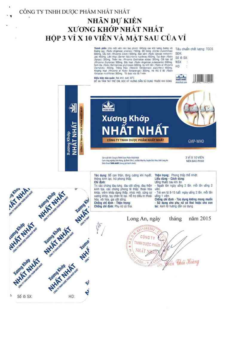 thông tin, cách dùng, giá thuốc Xương khớp nhất nhất - ảnh 1