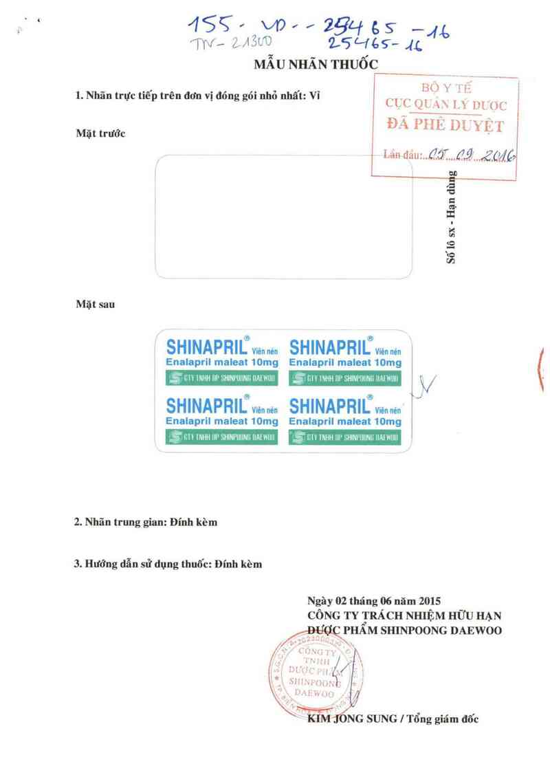 thông tin, cách dùng, giá thuốc Shinapril - ảnh 0