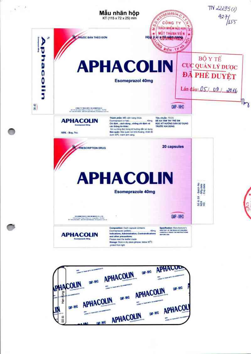 thông tin, cách dùng, giá thuốc Aphacolin - ảnh 0