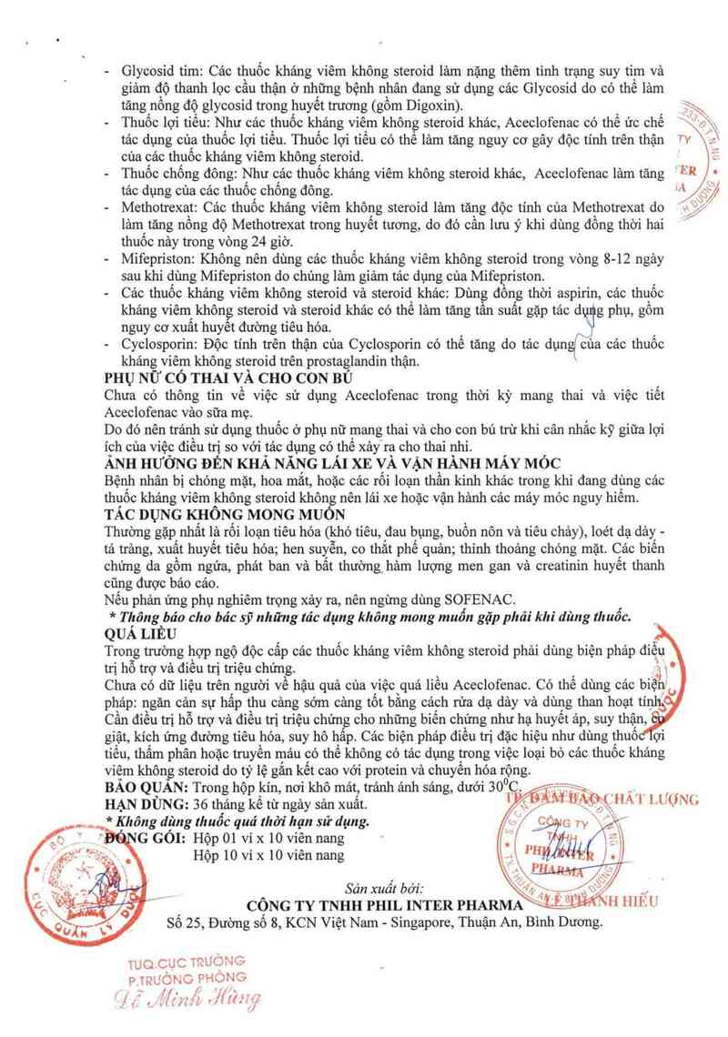 thông tin, cách dùng, giá thuốc Sofenac - ảnh 4
