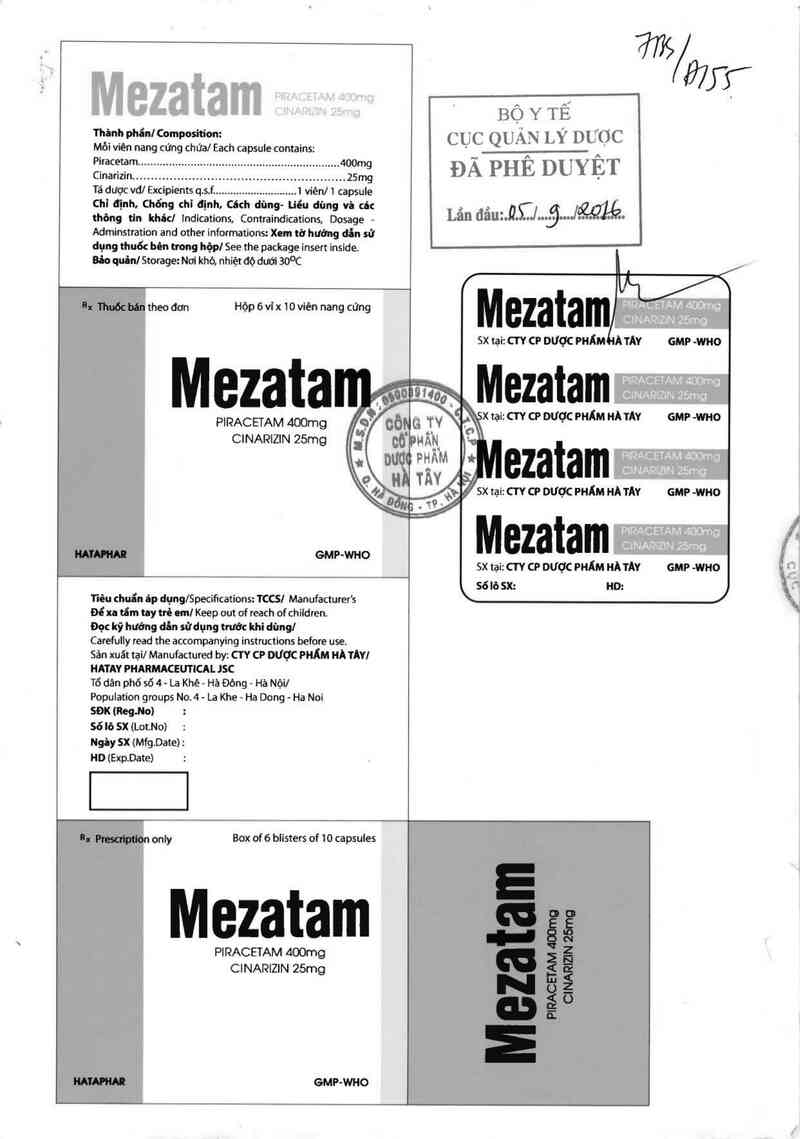 thông tin, cách dùng, giá thuốc Mezatam - ảnh 0