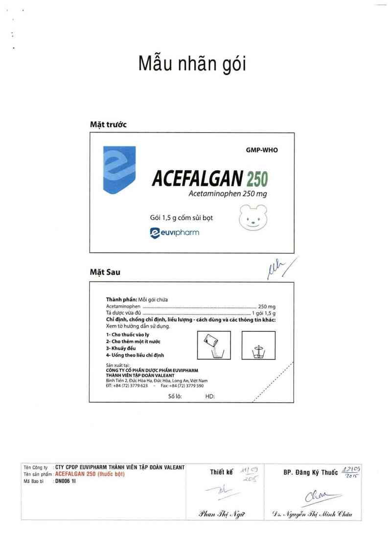 thông tin, cách dùng, giá thuốc Acefalgan 250 - ảnh 1
