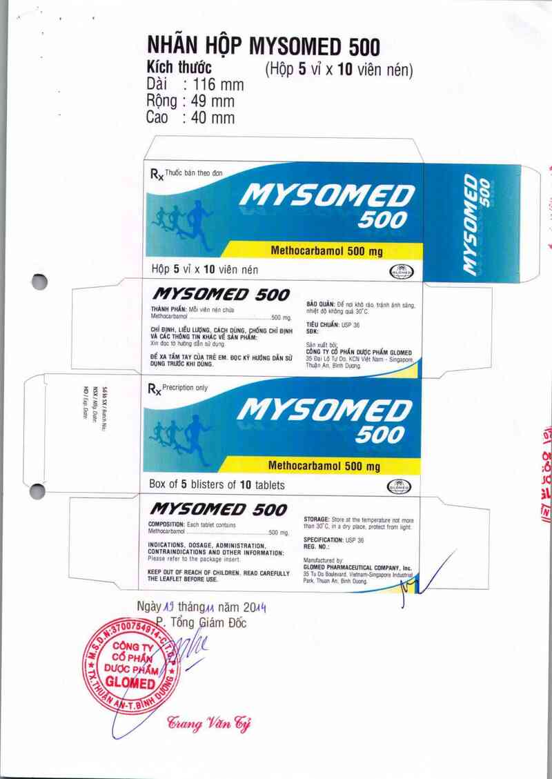 thông tin, cách dùng, giá thuốc Mysomed 500 - ảnh 2