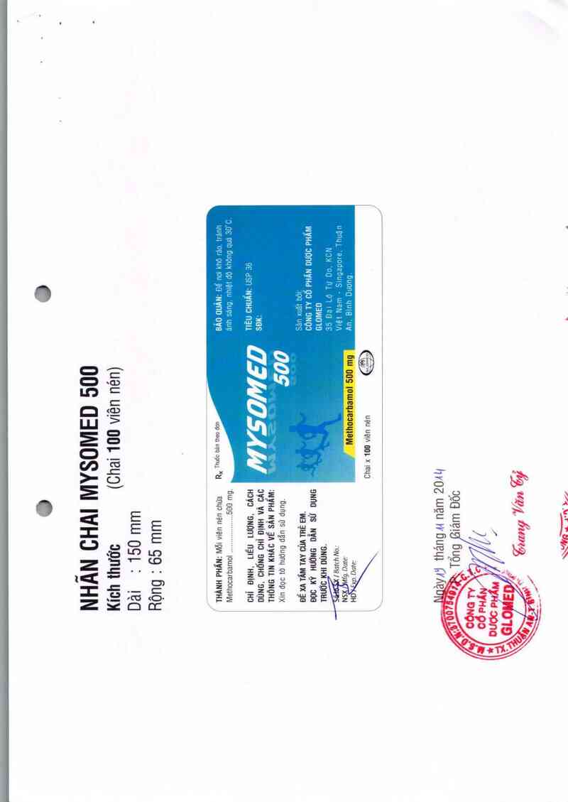 thông tin, cách dùng, giá thuốc Mysomed 500 - ảnh 6