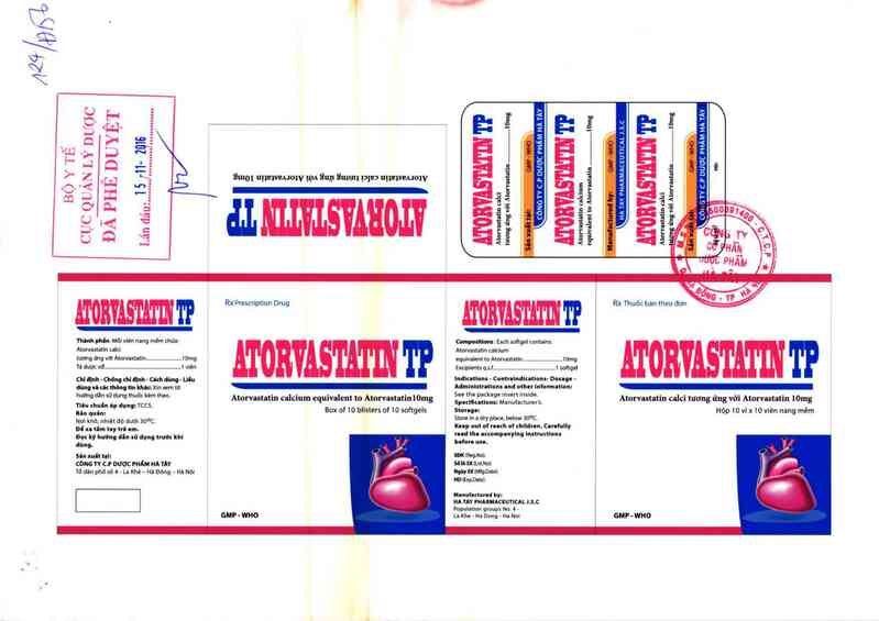 thông tin, cách dùng, giá thuốc Atorvastatin TP - ảnh 0