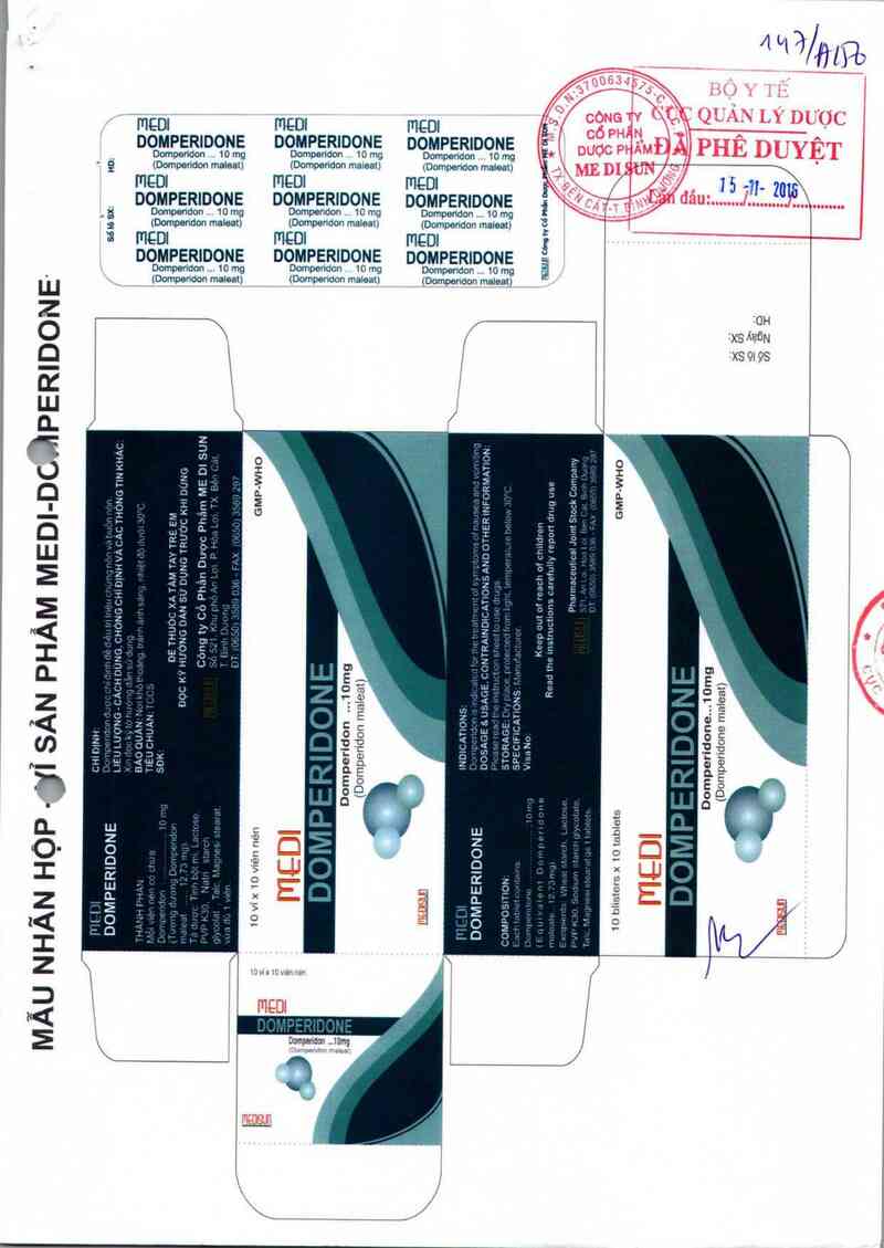 thông tin, cách dùng, giá thuốc Medi-Domperidone - ảnh 0