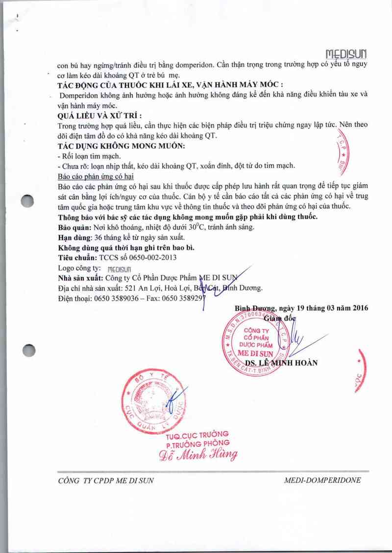 thông tin, cách dùng, giá thuốc Medi-Domperidone - ảnh 4