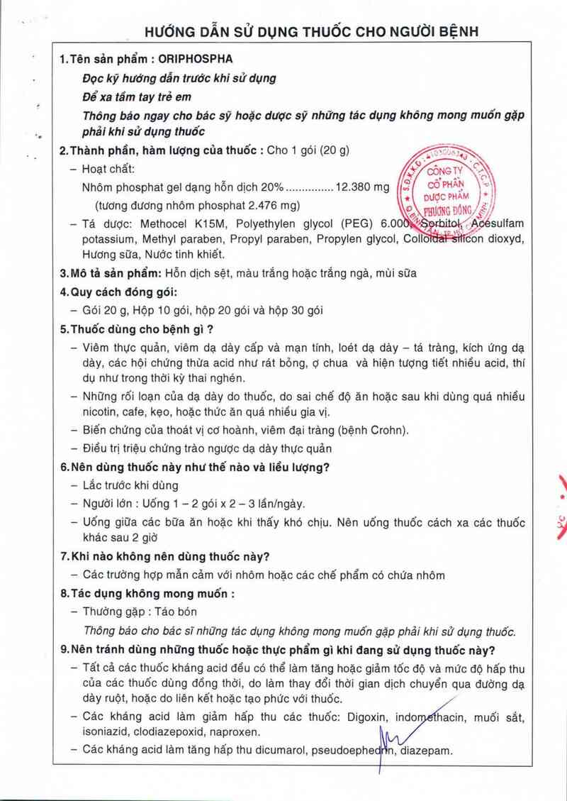 thông tin, cách dùng, giá thuốc Oriphospha - ảnh 6