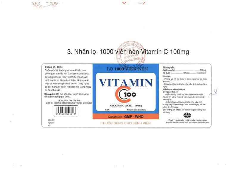 thông tin, cách dùng, giá thuốc Vitamin C 100 mg - ảnh 2